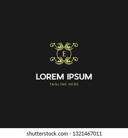 Letter E Luxury Frame Creative Vector Logo Design