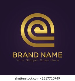 Conceito de logotipo de ouro de luxo da letra E
