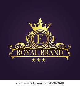 Letter E Luxusgold Logo Konzept