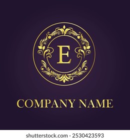 
Letter E Luxury Hotel Label