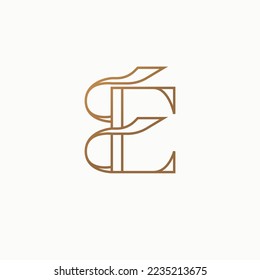 Vector de logotipo de línea de lujo de la letra E. Icono de tipografía E inicial. E Alfabeto Minimalista. Moderno, elegante, de lujo para la identidad de marca de la empresa	