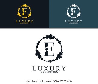 letter E luxury logo design,suitable for brand identity,logo boutique,logo spa,logo restaurant,logo hotel and etc