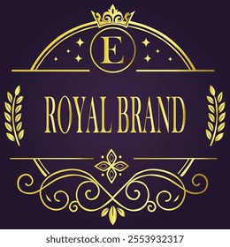 Letter E luxury and Royale brand logo concept design
