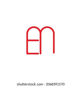 
letter E and M line symbol simple logo vector