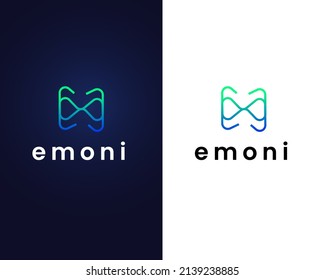 letter e and m logo design template
