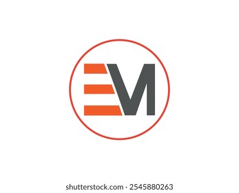 Buchstabe E M einfache einzigartige Kreisform Monogramm Logo-Design.