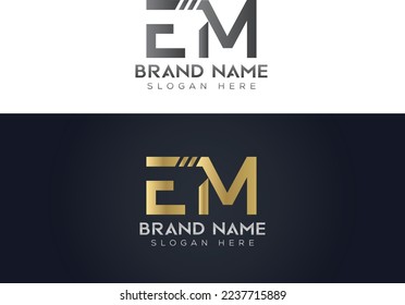 Letter E M Typography vector logo icon design