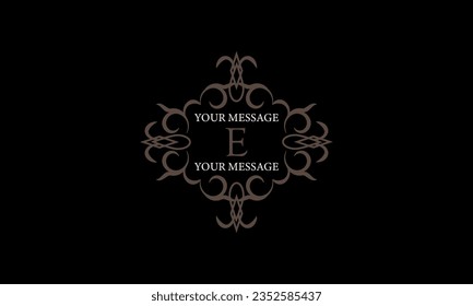 The letter E is made in the style of a modern vector line. Luxury elegant logo. Design examples for cafes, hotels, jewelry, fashion, restaurant