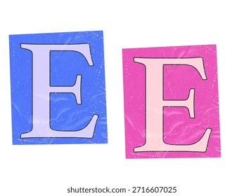 letra e revista corta fonte, carta de resgate, elementos de colagem isolados para o alfabeto de texto. mão feita e cortada, varredura de alta qualidade. padrão de meio-tom e detalhe de textura. jornal e scraps.2025