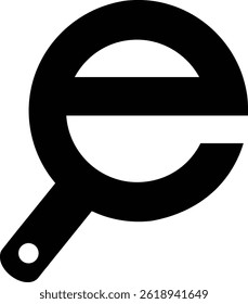 Buchstabe E mit Lupenlogo