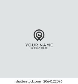 letter E map creative icon logo design vector