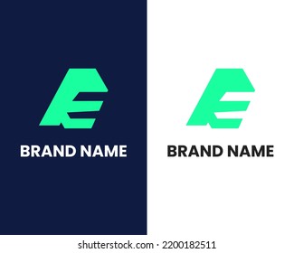 letter e mark modern logo design template