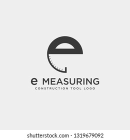 letter e MEASURING, MEASUREMENT logo template vector illustration icon element isolated