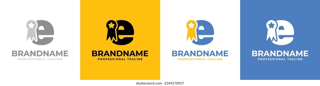 Logotipo de la letra E Medallón, adecuado para negocios relacionados con medalla, victoria, campeón con E inicial.