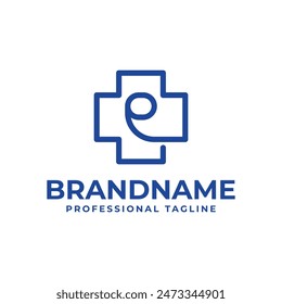 Buchstaben E Medical Cross Lowercase Logo, geeignet für Unternehmen im Zusammenhang mit Medical Cross oder Apotheke mit E Initial
