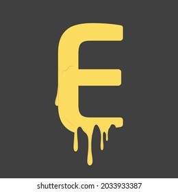 Letter E Melted Cheese Style logo or symbol template design