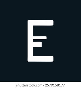 Letter E Minimal Business Logo With 3D Cut with Line | E Letter Typography Symbol