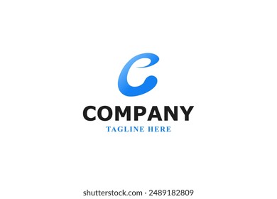 letter e minimal water curve logo