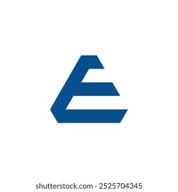 Letter E in a minimalist triangular style. Perfect for businesses that value simplicity, elegance, and a modern aesthetic.