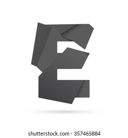 Letter E. Modern abstract alphabet.