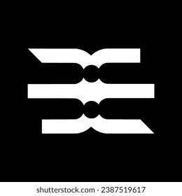 Letter E modern geometric logo vector
