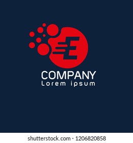 letter E modern logo concept