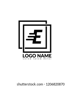letter E modern logo concept