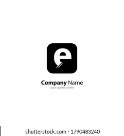 letra e concepto de logotipo moderno con fondo blanco