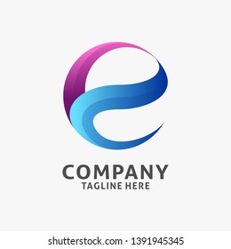 Letter E modern logo design inspiration