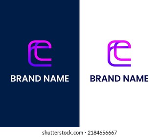 letter e modern logo design template