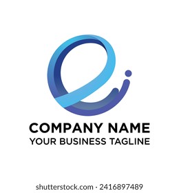 Diseño de logotipo moderno de la carta E