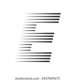 Letter E Modern Logo with Geometric Horizontal Speed Line Pattern