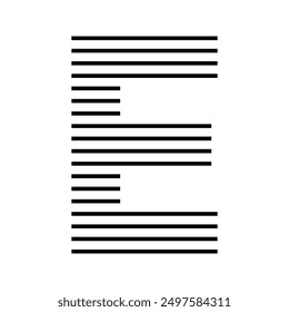 Letter E Modern Logo with Geometric Horizontal Stripe Line Pattern