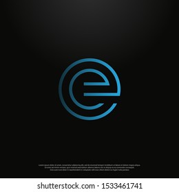 Letter E modern Logo icon monogram design. Vector graphic design template element. black background.