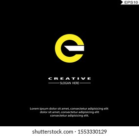 Letter E modern Logo icon monogram design. Vector graphic design template element. black background.