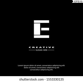 Letter E modern Logo icon monogram design. Vector graphic design template element. black background.