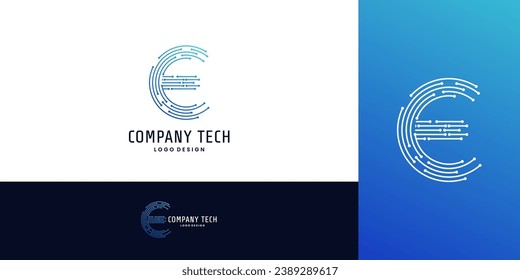 letter E modern for tech logo design. vector illustrator. connected dots logo.