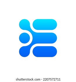 Letter E modern technology logo design