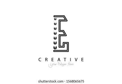 Letter E Modern Trendy Design Logo Concept. Creative look Icon Logo with black and white color Vector Illustration.