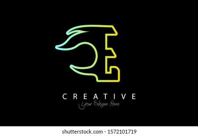 Letter E Modern Trendy Design Logo Concept. Creative Icon Logo Line Art Vector Illustration.