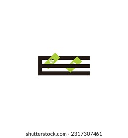 Letter E money geometric symbol simple logo vector