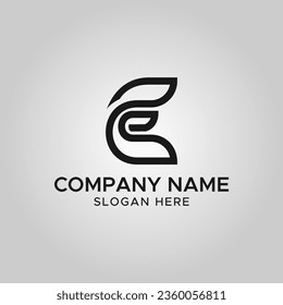 letter E monogram business logo design icon element vector