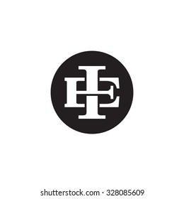 letter E and I monogram circle logo