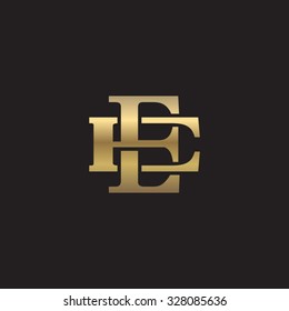 letter E and E monogram golden logo