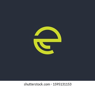 Letter E monogram Logo Icon Premium Minimal emblem design template