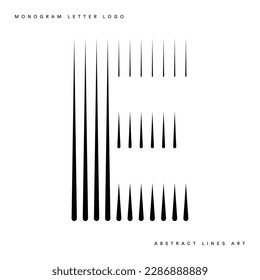 Letter E Monogram Logo Icon Geometric Vertical Stripe Lines