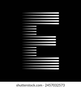 Letter E Monogram Logo Icon Geometric Horizontal Motion Speed Lines