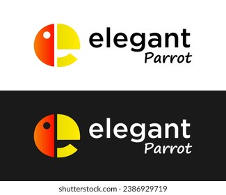 Letter e monogram parrot head logo design.