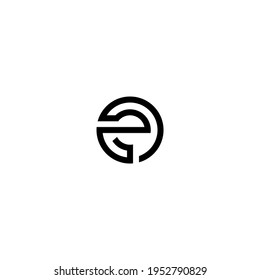 Letter E monogram technology logo design vector