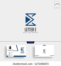 letter E monoline creative logo template vector illustration business card